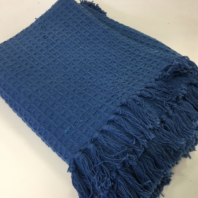 BLANKET, Picnic Blanket - Blue Cotton